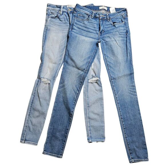 ABERCROMBIE & FITCH Bundle 2 Skinny jeans Women's 2R Medium Wash Distressed - Picture 1 of 12